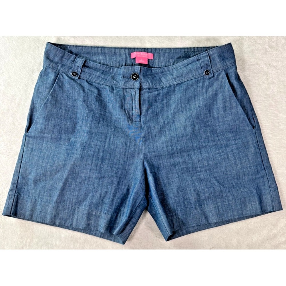 Isaac Mizrahi New York Women Blue Denim Tailored Fit Short Shorts Size 8